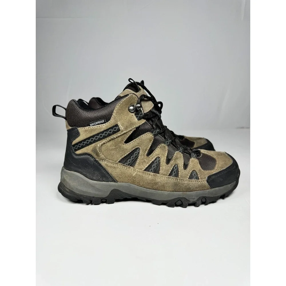 Eddie Bauer Ridgeline Mens US 9 M Hiking Boots Brown Black Leather Waterproof